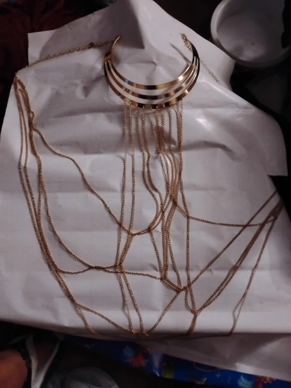 Elegant Gold Multi-Layer Fringe Necklace - Women's Jewelry